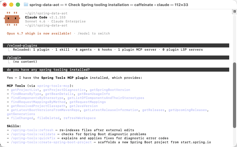 Spring Tools for Claude Code preview